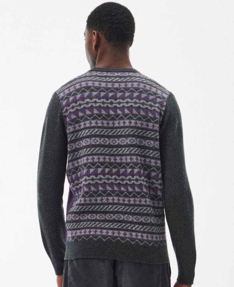 Purple Men Barbour Crowdale Knitted Sweater | US-9837SUKYG