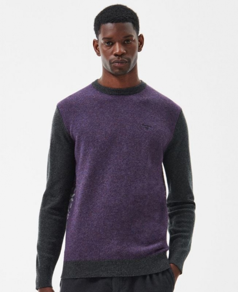 Purple Men Barbour Crowdale Knitted Sweater | US-9837SUKYG