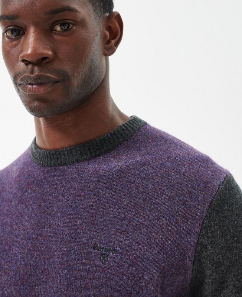 Purple Men Barbour Crowdale Knitted Sweater | US-9837SUKYG