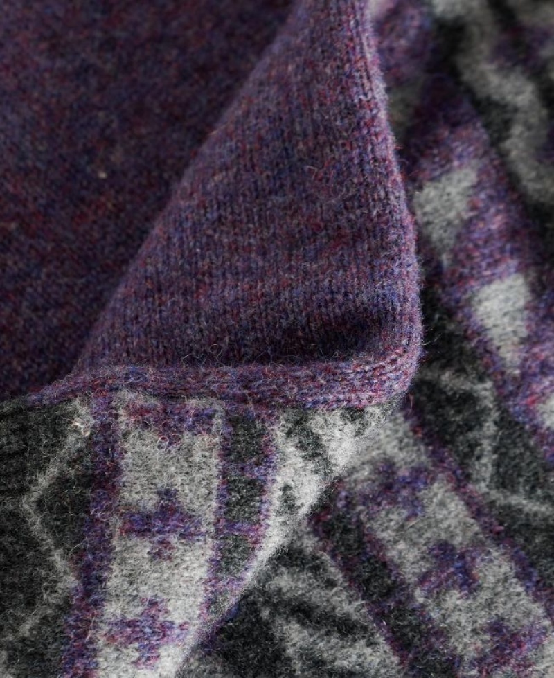 Purple Men Barbour Crowdale Knitted Sweater | US-9837SUKYG