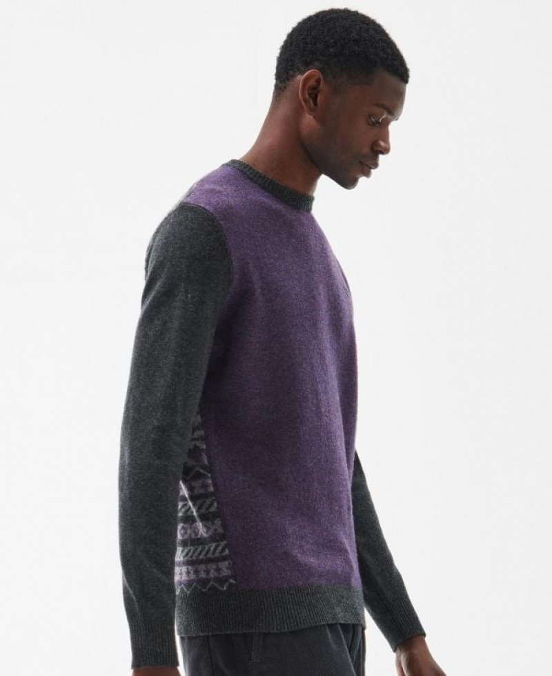 Purple Men Barbour Crowdale Knitted Sweater | US-9837SUKYG