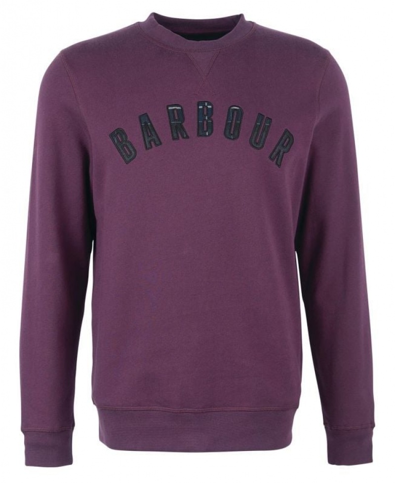 Purple Men Barbour Debson Crew Neck Sweatshirt | US-9062MPAOX