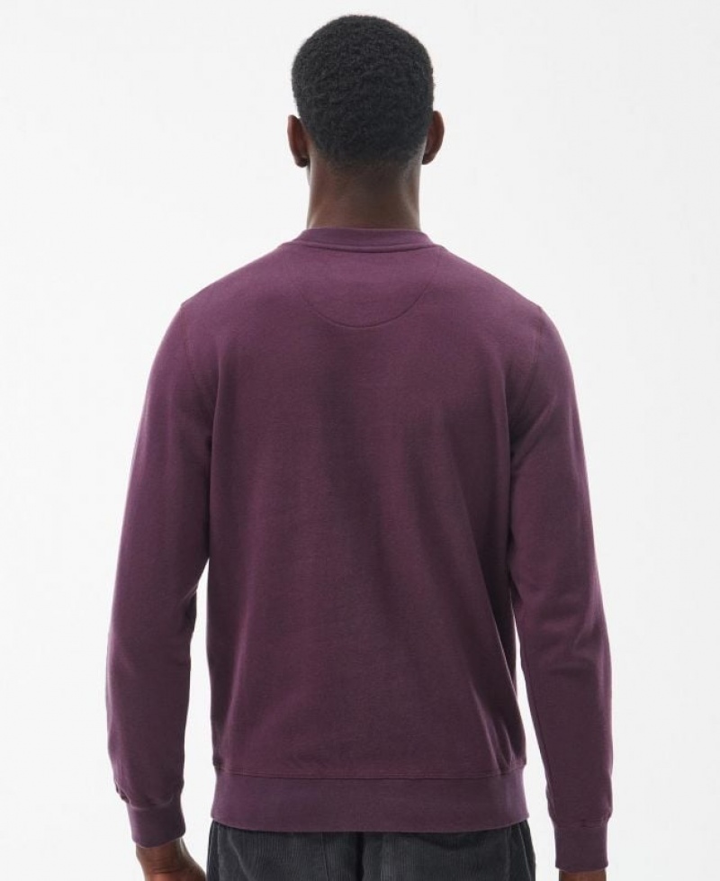 Purple Men Barbour Debson Crew Neck Sweatshirt | US-9062MPAOX