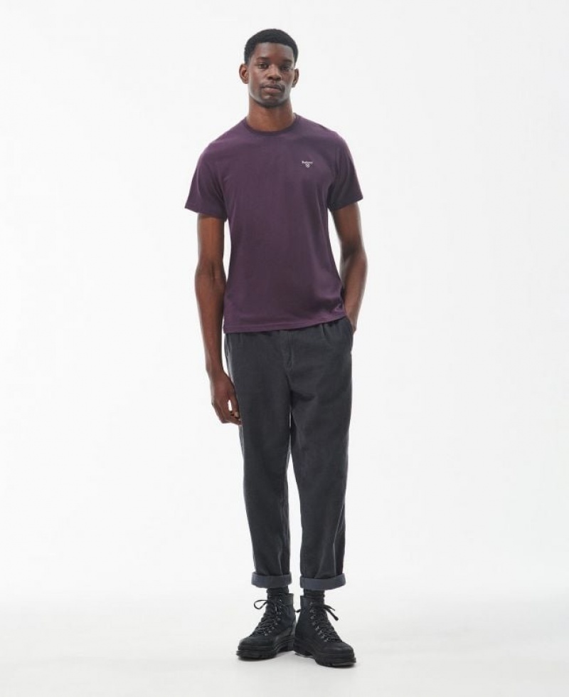 Purple Men Barbour Essential Sports T-Shirts | US-3159RUQEN