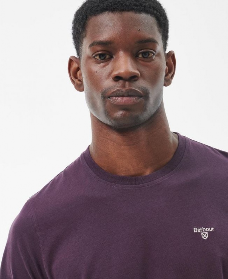 Purple Men Barbour Essential Sports T-Shirts | US-3159RUQEN