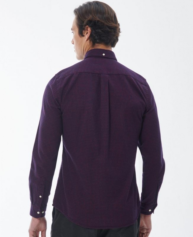 Purple Men Barbour Geston Tailored Shirts | US-8371CXDYQ