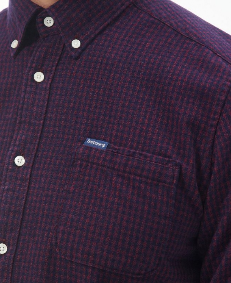 Purple Men Barbour Geston Tailored Shirts | US-8371CXDYQ