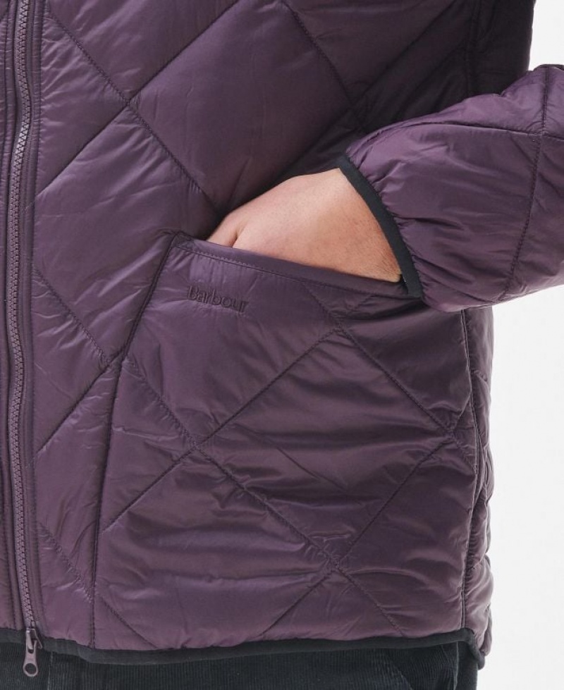 Purple Men Barbour Hooded Liddesdale Quilted Jacket | US-8715AELKZ