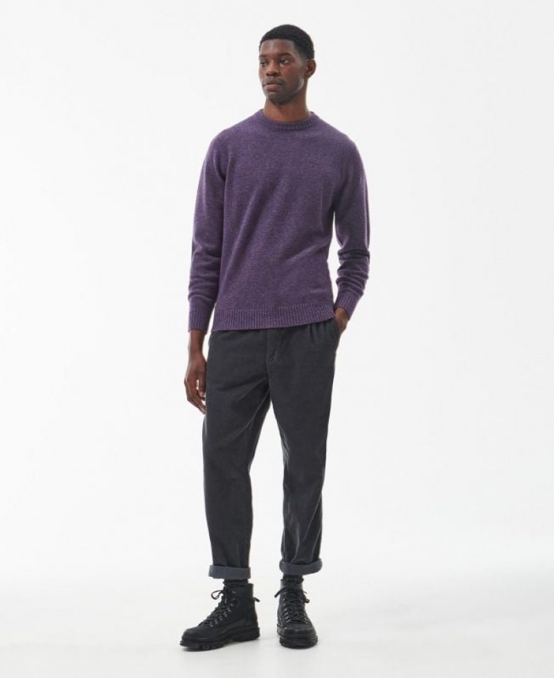 Purple Men Barbour Newbury Sweatshirt | US-8426FBNDQ