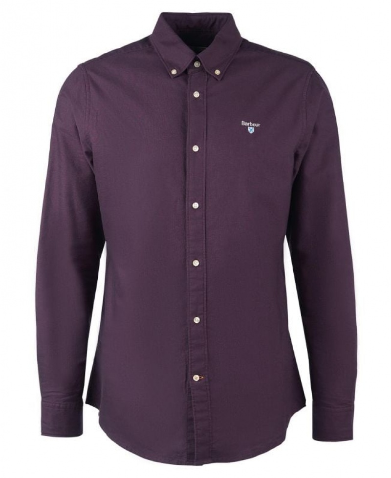 Purple Men Barbour Oxford Tailored Shirts | US-3654CQAXJ