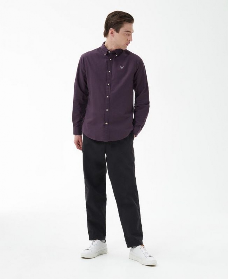 Purple Men Barbour Oxford Tailored Shirts | US-3654CQAXJ