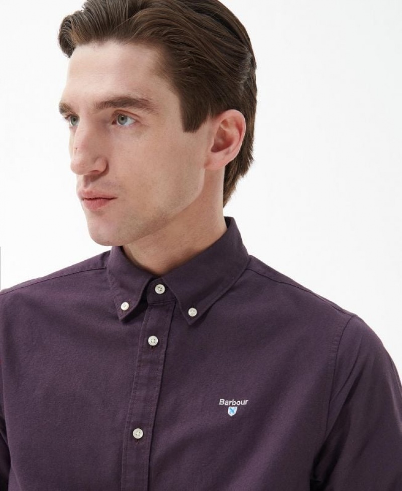 Purple Men Barbour Oxford Tailored Shirts | US-3654CQAXJ