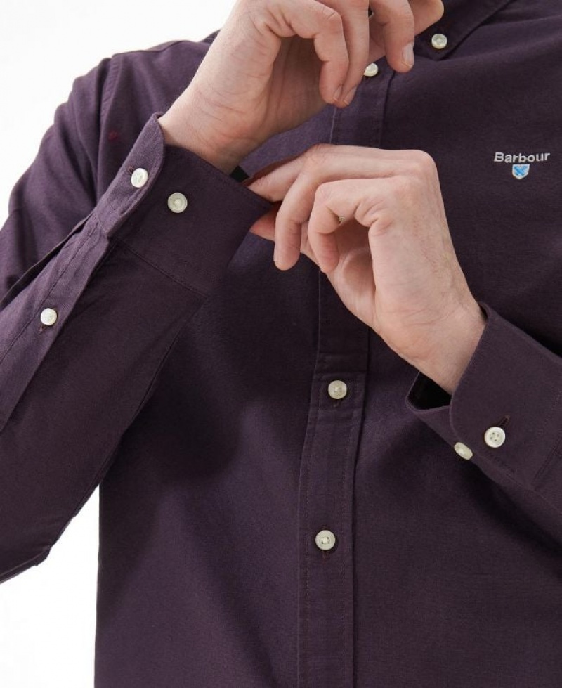 Purple Men Barbour Oxford Tailored Shirts | US-3654CQAXJ