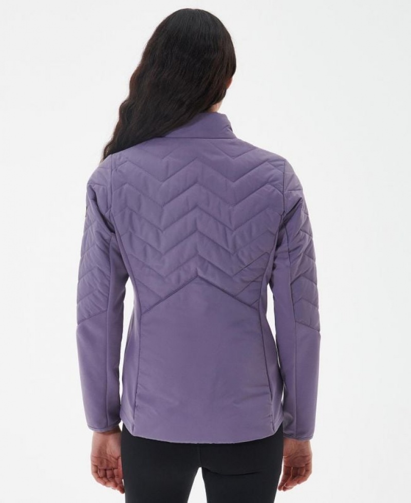 Purple Women Barbour International Grainger Sweatshirt Quilted Jacket | US-9203ETKXA