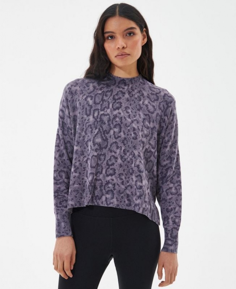 Purple Women Barbour International Halton Sweater | US-2780MHJOF