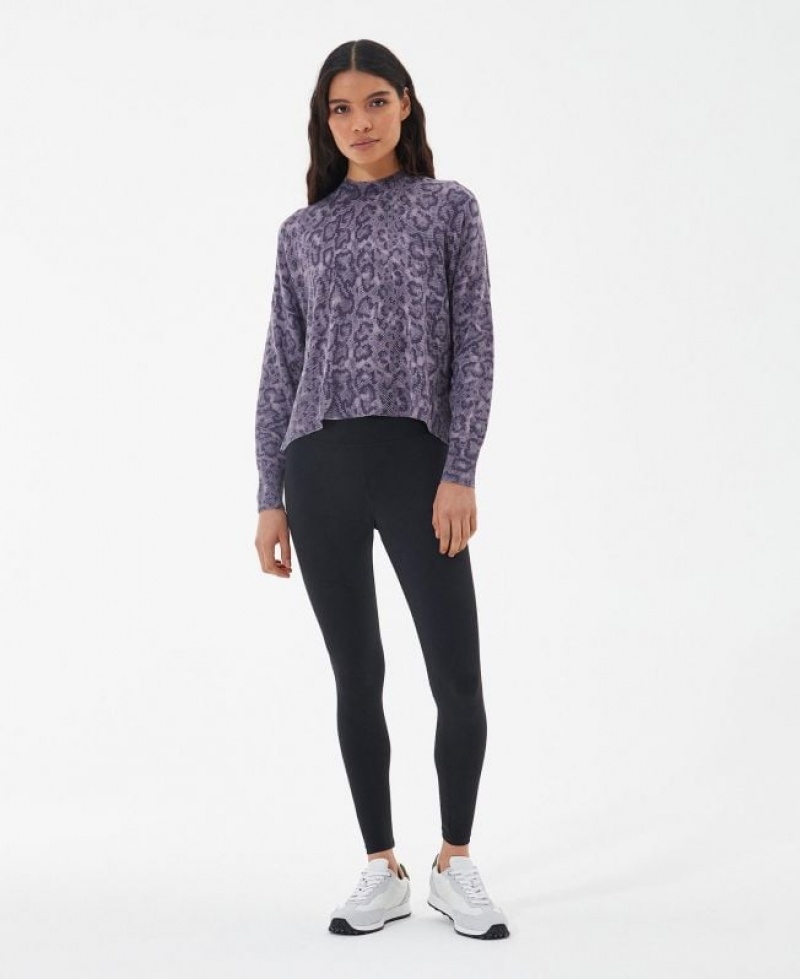 Purple Women Barbour International Halton Sweater | US-2780MHJOF