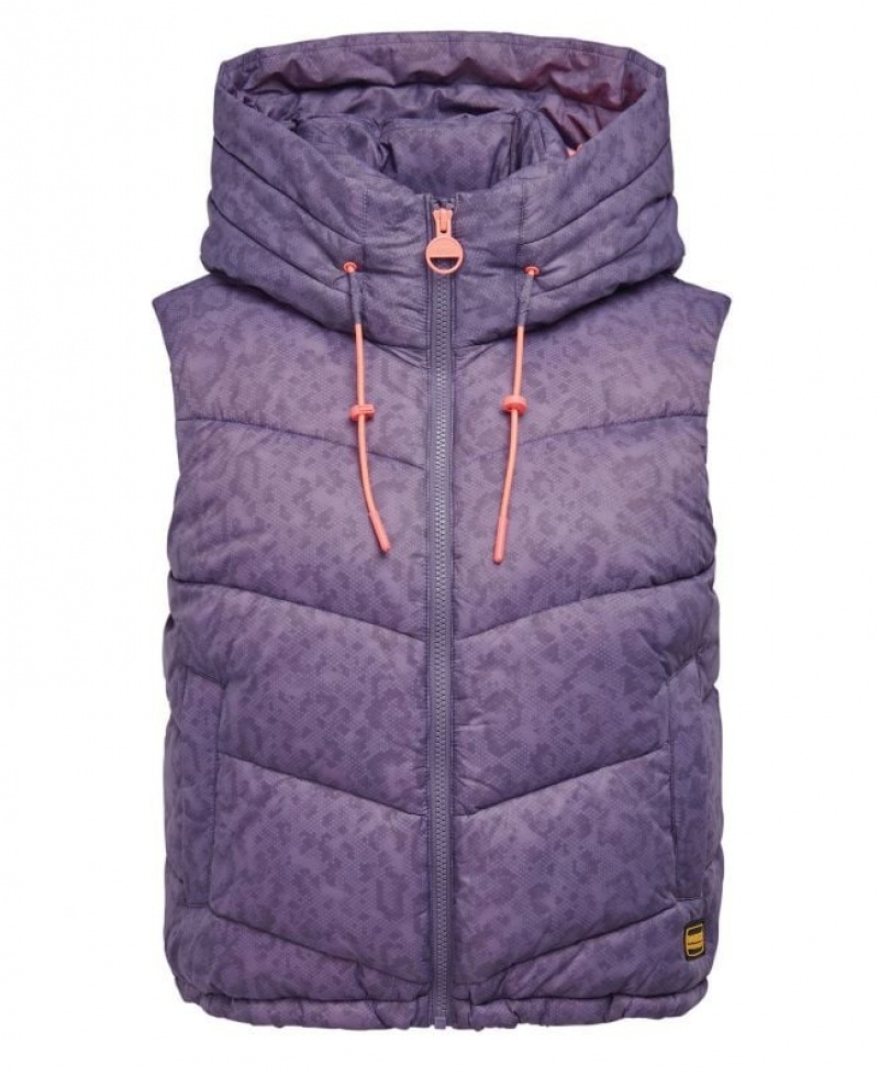 Purple Women Barbour International Printed Halton Vest | US-9617JAWQP