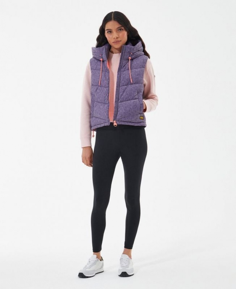 Purple Women Barbour International Printed Halton Vest | US-9617JAWQP