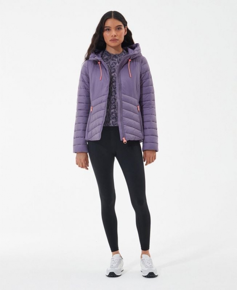 Purple Women Barbour International Sanderson Quilted Jacket | US-1924VKFAS