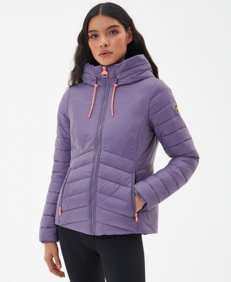 Purple Women Barbour International Sanderson Quilted Jacket | US-1924VKFAS