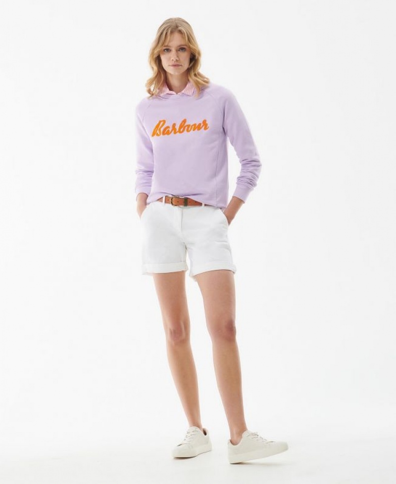 Purple Women Barbour Otterburn Sweatshirt | US-6173WBPMK