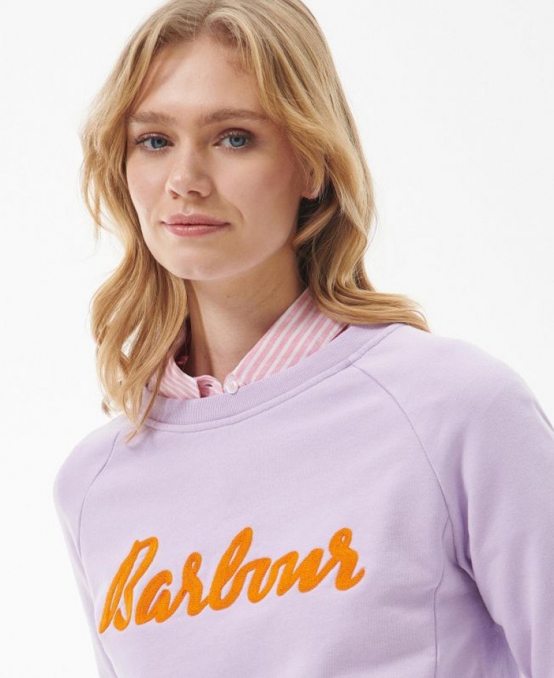 Purple Women Barbour Otterburn Sweatshirt | US-6173WBPMK