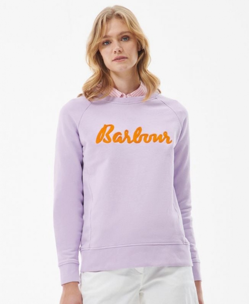 Purple Women Barbour Otterburn Sweatshirt | US-6173WBPMK