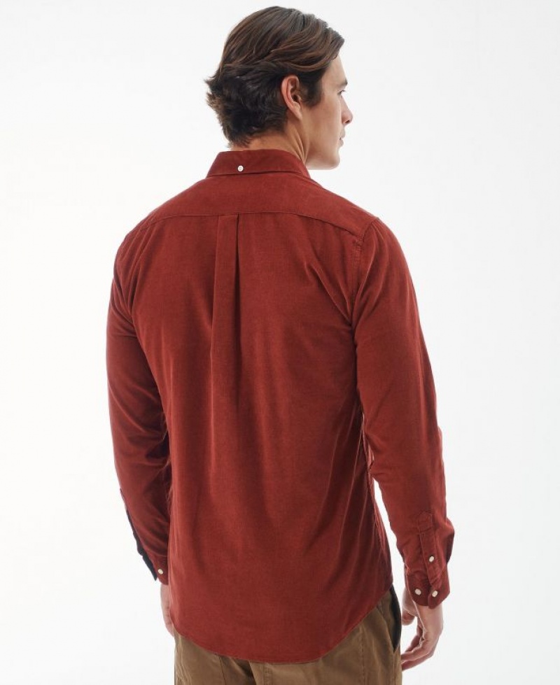 Red Brown Men Barbour Ramsey Tailored Shirts | US-1085HMFWZ