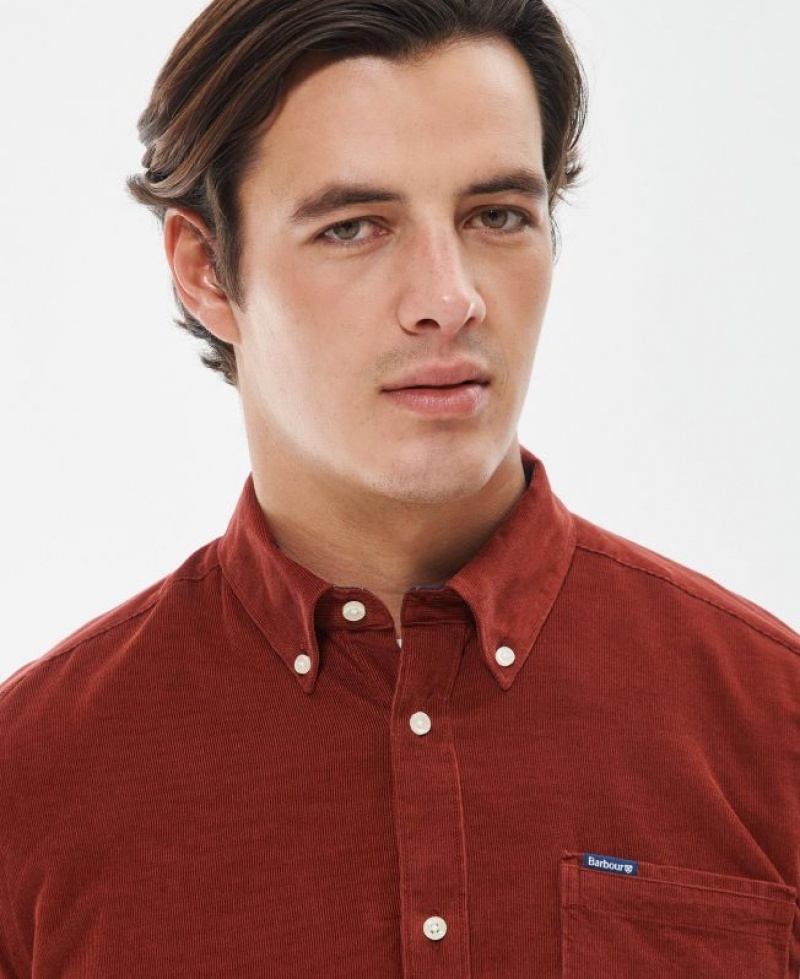 Red Brown Men Barbour Ramsey Tailored Shirts | US-1085HMFWZ