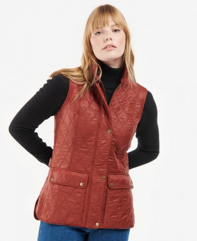 Red Brown Women Barbour Wray Vest | US-1796IHNJG