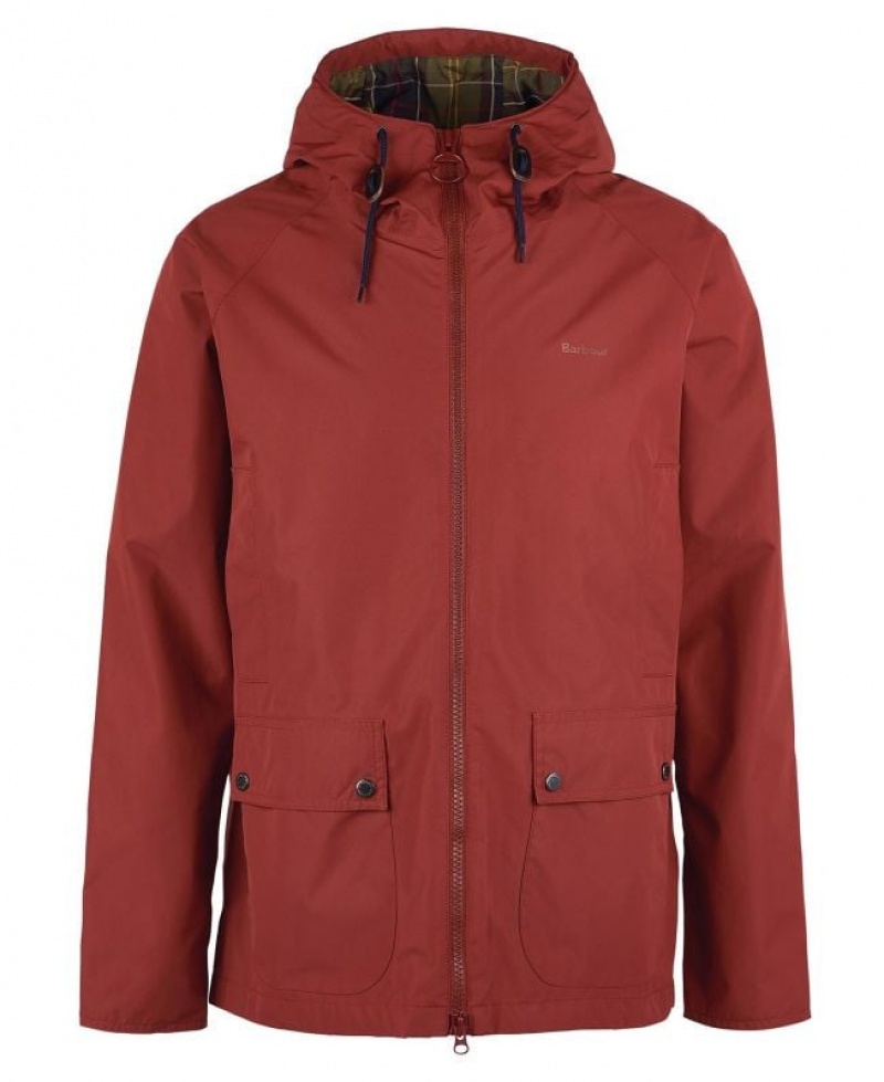 Red Men Barbour Hooded Domus Waterproof Jacket | US-7162XUPTD