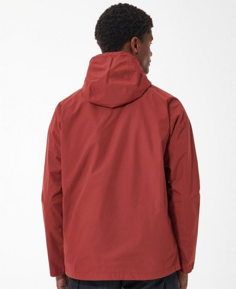 Red Men Barbour Hooded Domus Waterproof Jacket | US-7162XUPTD