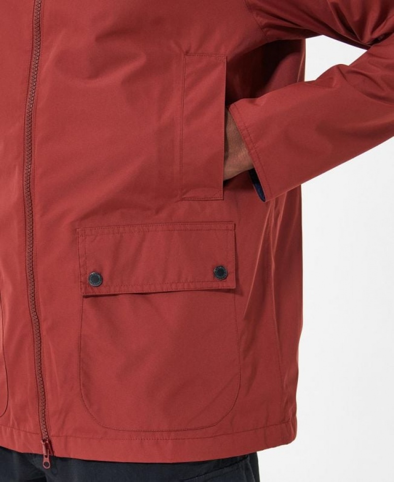 Red Men Barbour Hooded Domus Waterproof Jacket | US-7162XUPTD