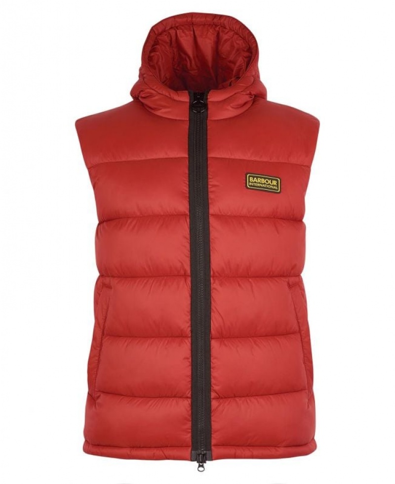 Red Men Barbour International Bobber Vest | US-0937MJBVT