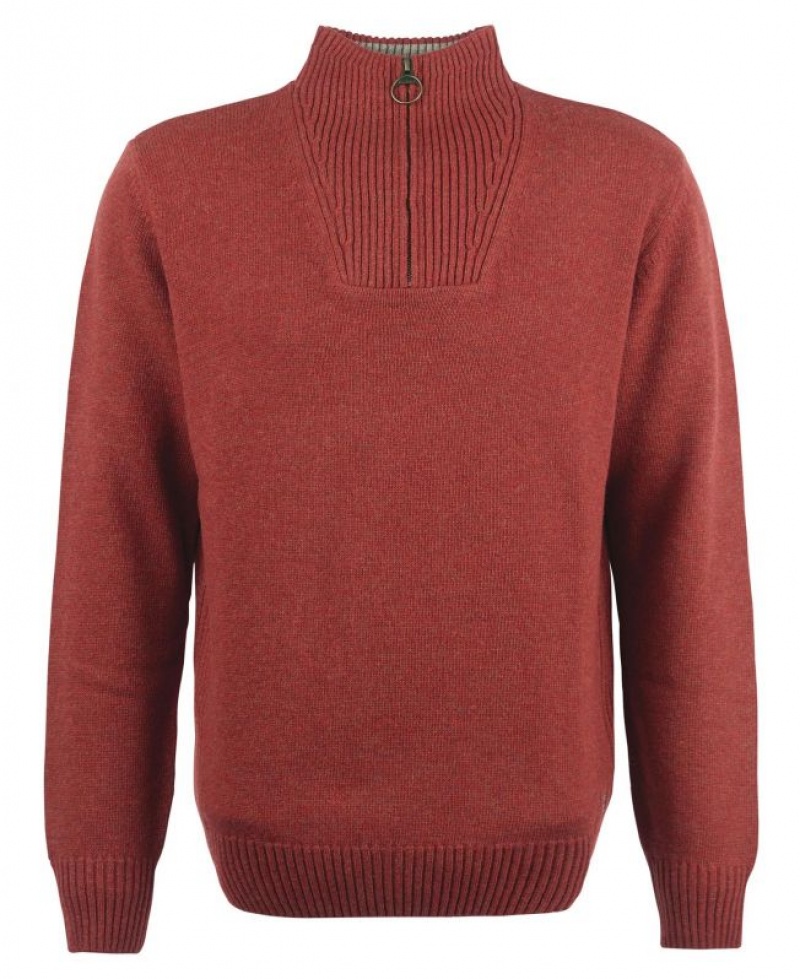 Red Men Barbour Nelson Essential Half Zip Sweatshirt | US-2945OBCVH