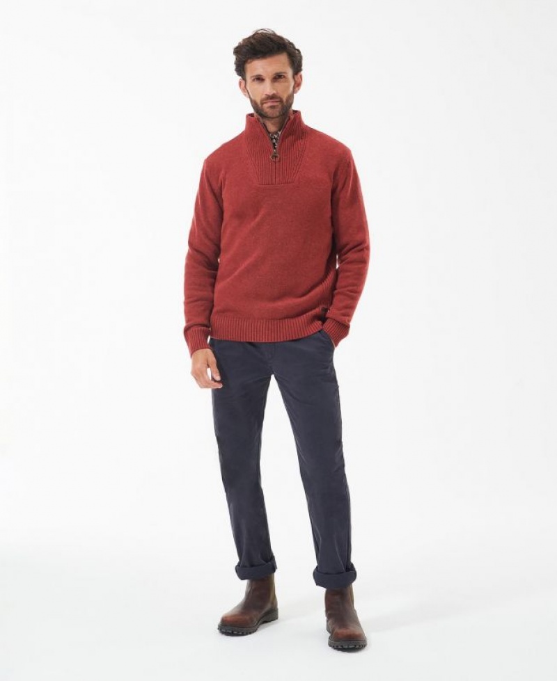 Red Men Barbour Nelson Essential Half Zip Sweatshirt | US-2945OBCVH