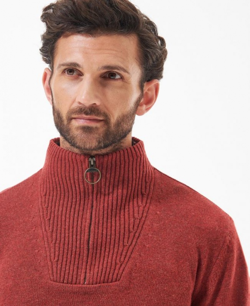 Red Men Barbour Nelson Essential Half Zip Sweatshirt | US-2945OBCVH