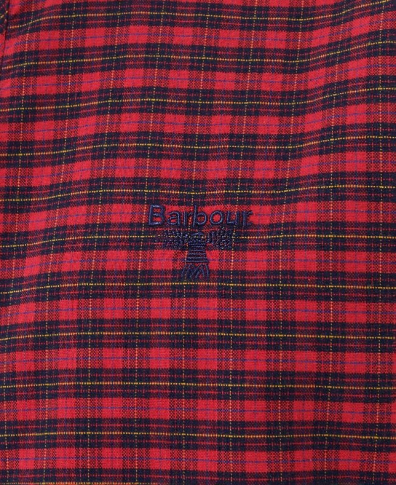 Red / Black Men Barbour Beacon Emmerson Shirts | US-4872GEQPL