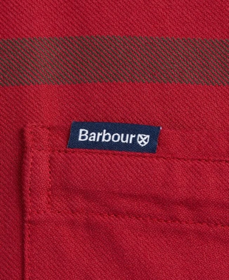 Red / Navy Men Barbour Dunoon Tailored Shirts | US-1689FNZBG