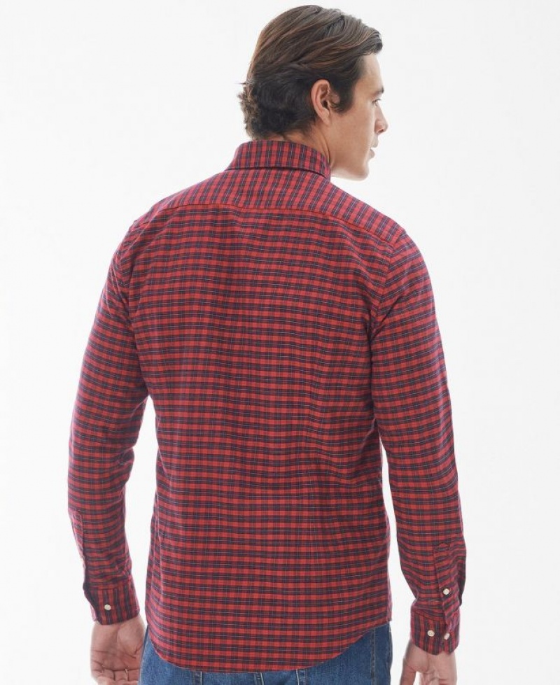 Red / Navy Men Barbour Emmerson Tailored Shirts | US-3925PDWXG