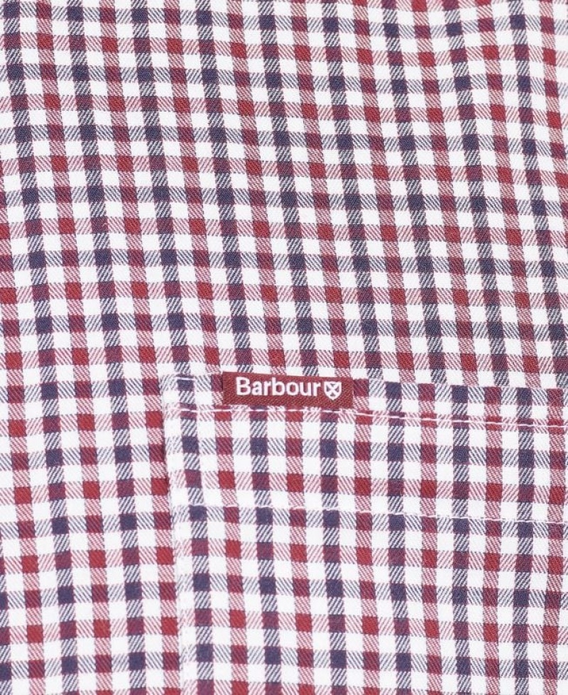 Red / Navy Men Barbour Padshaw Tailored Shirts | US-2978VOYBS