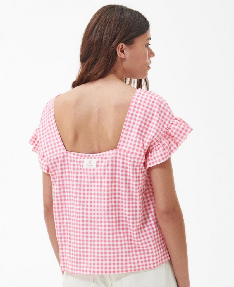 Rose / White Women Barbour Pansy Blouses | US-6142PMFIE