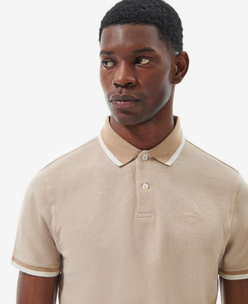 Taupe Men Barbour Barnard Polo Shirt | US-0146FCQAH