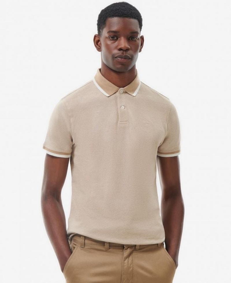 Taupe Men Barbour Barnard Polo Shirt | US-0146FCQAH