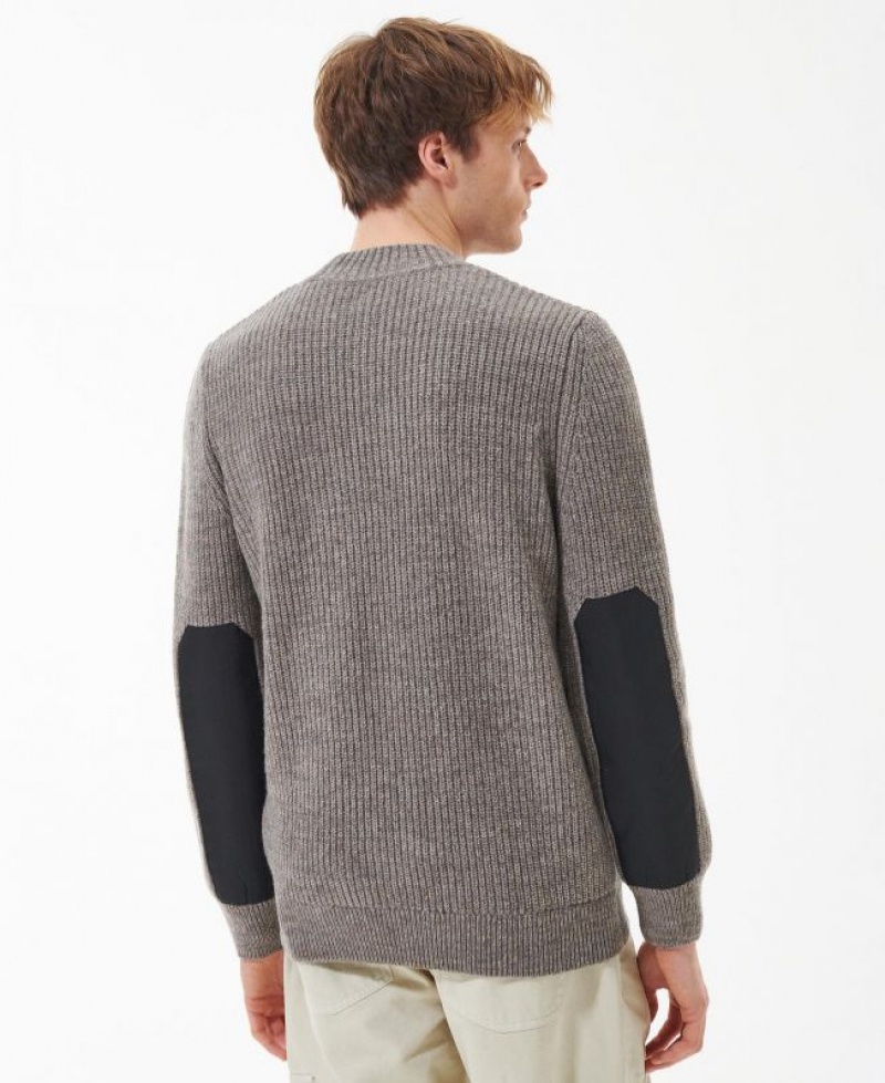 Taupe Men Barbour Beacon Endmoor Knitted Sweater | US-0214IRSCQ