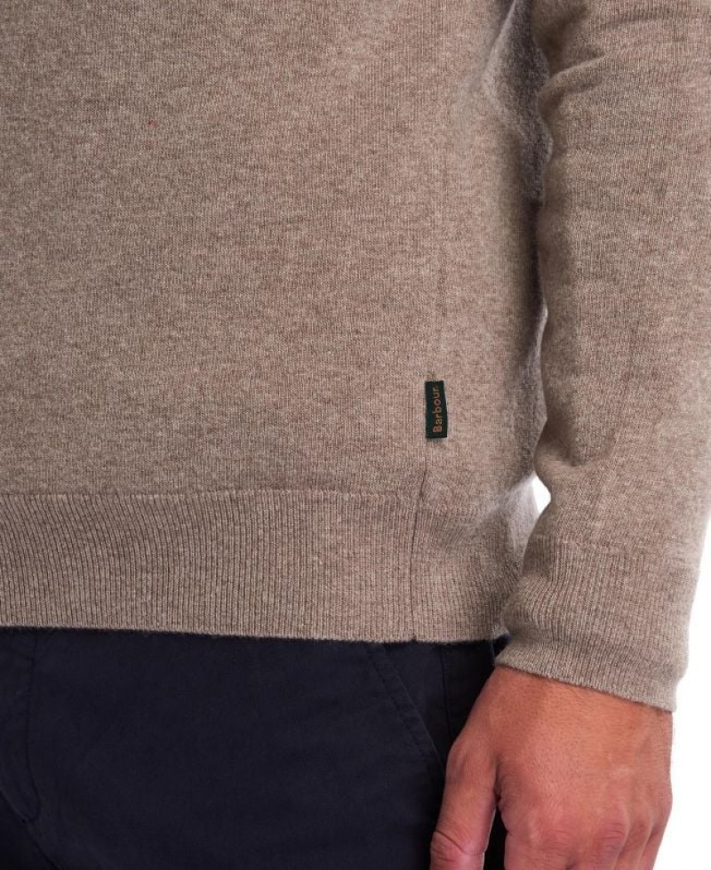 Taupe Men Barbour Harrow V Neck Sweater | US-7186LEWBG