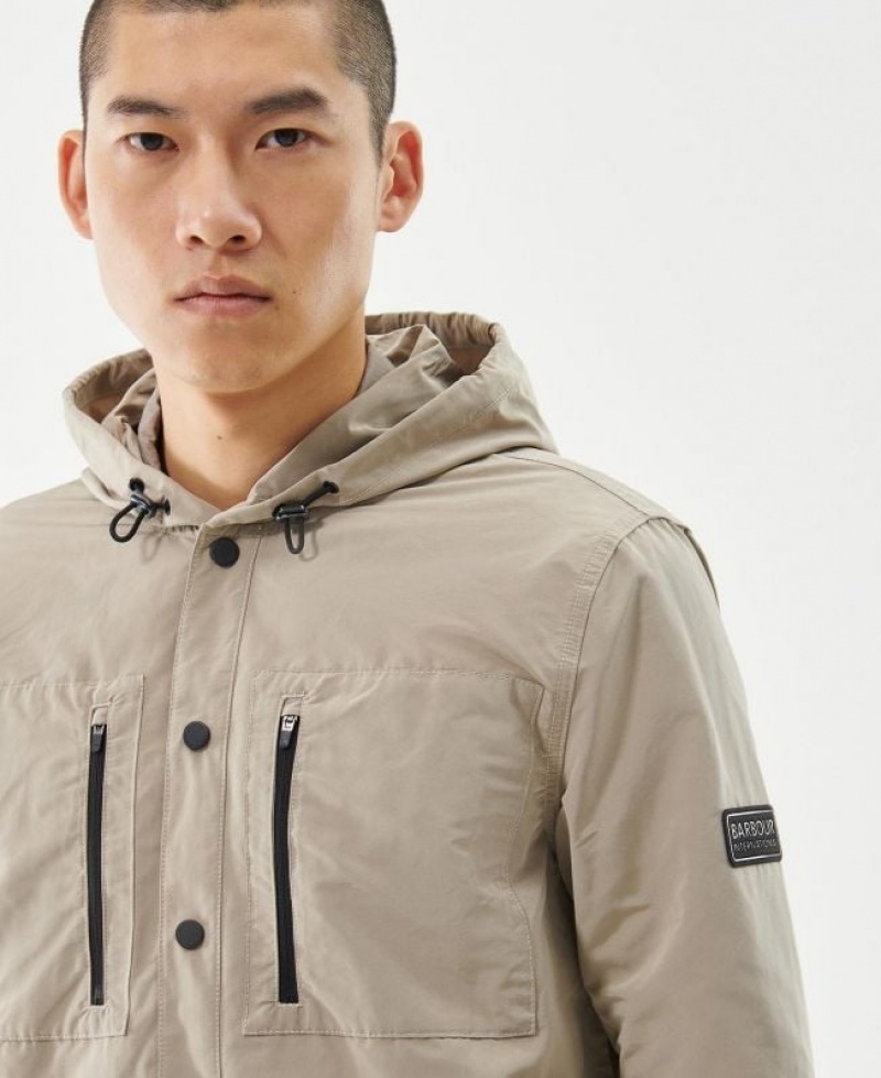 Taupe Men Barbour International Amped Overshirt | US-4362VXDYW