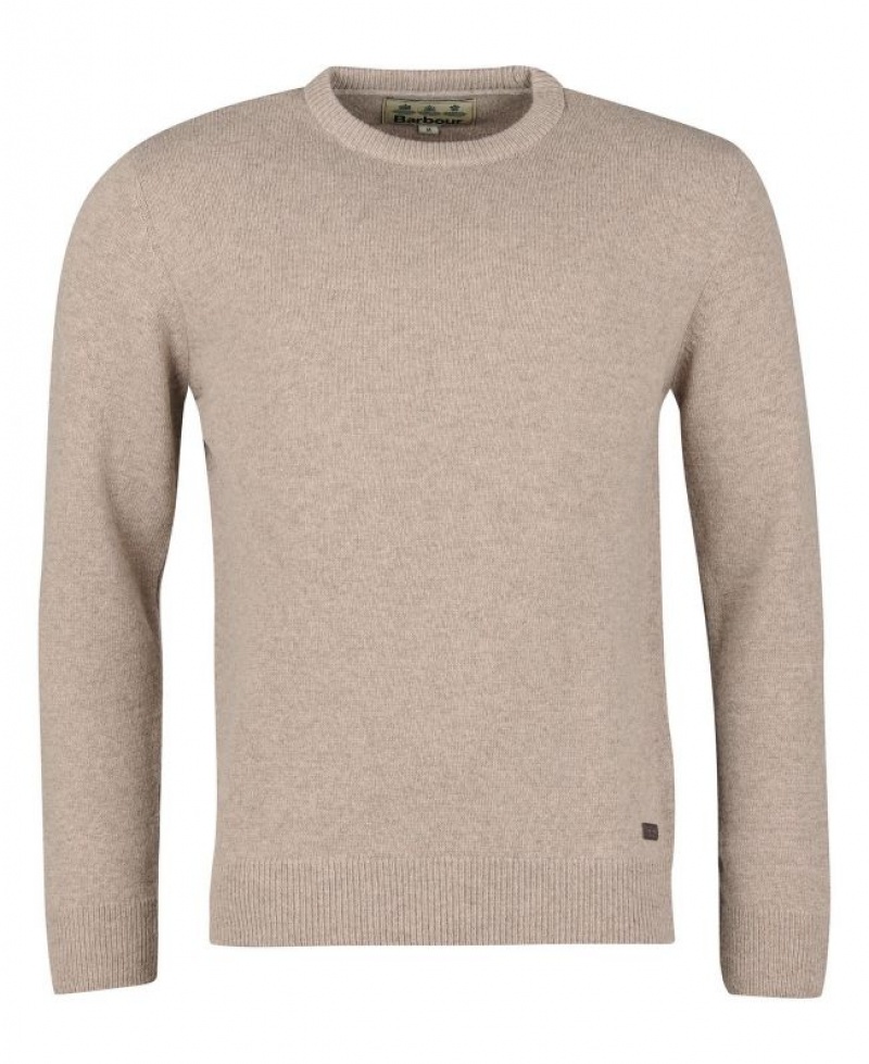 Taupe Men Barbour Nelson Essential Crew Sweater | US-3204UQDWG