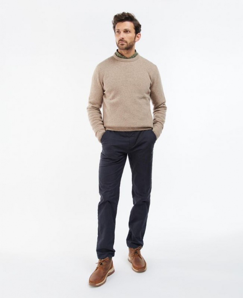 Taupe Men Barbour Nelson Essential Crew Sweater | US-3204UQDWG