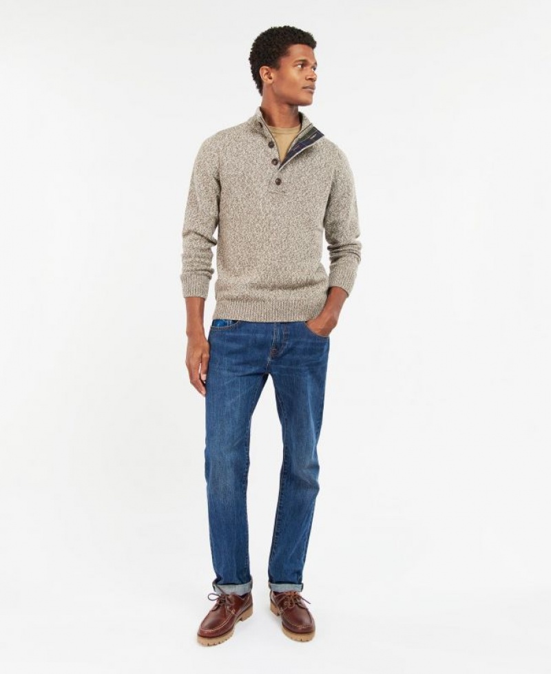 Taupe Men Barbour Sid Sweatshirt | US-8350SLMXG